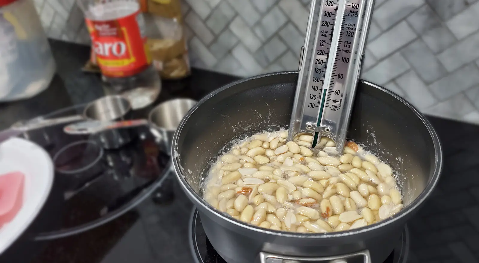 peanut brittle in pan